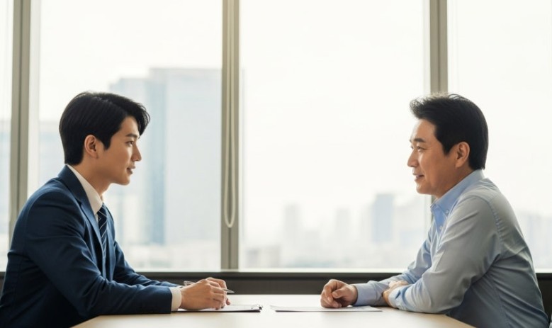 광고 조건을 상담사에게 확인하는 고객