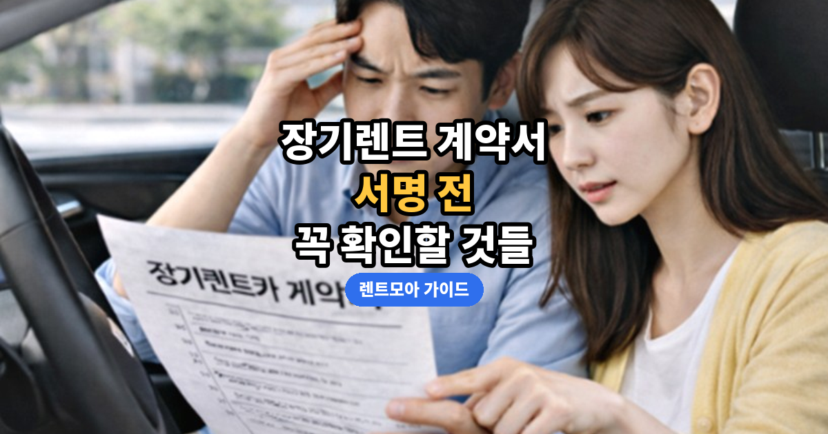 장기렌트 계약서 주의사항 썸네일