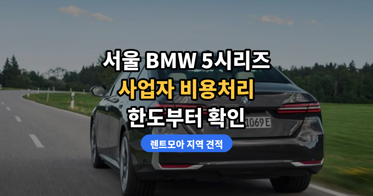서울 BMW 5시리즈 리스·장기렌트